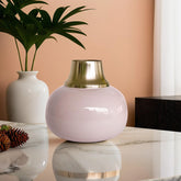 Ekhasa pastel pink enamel vase - Decorative dining table accessory